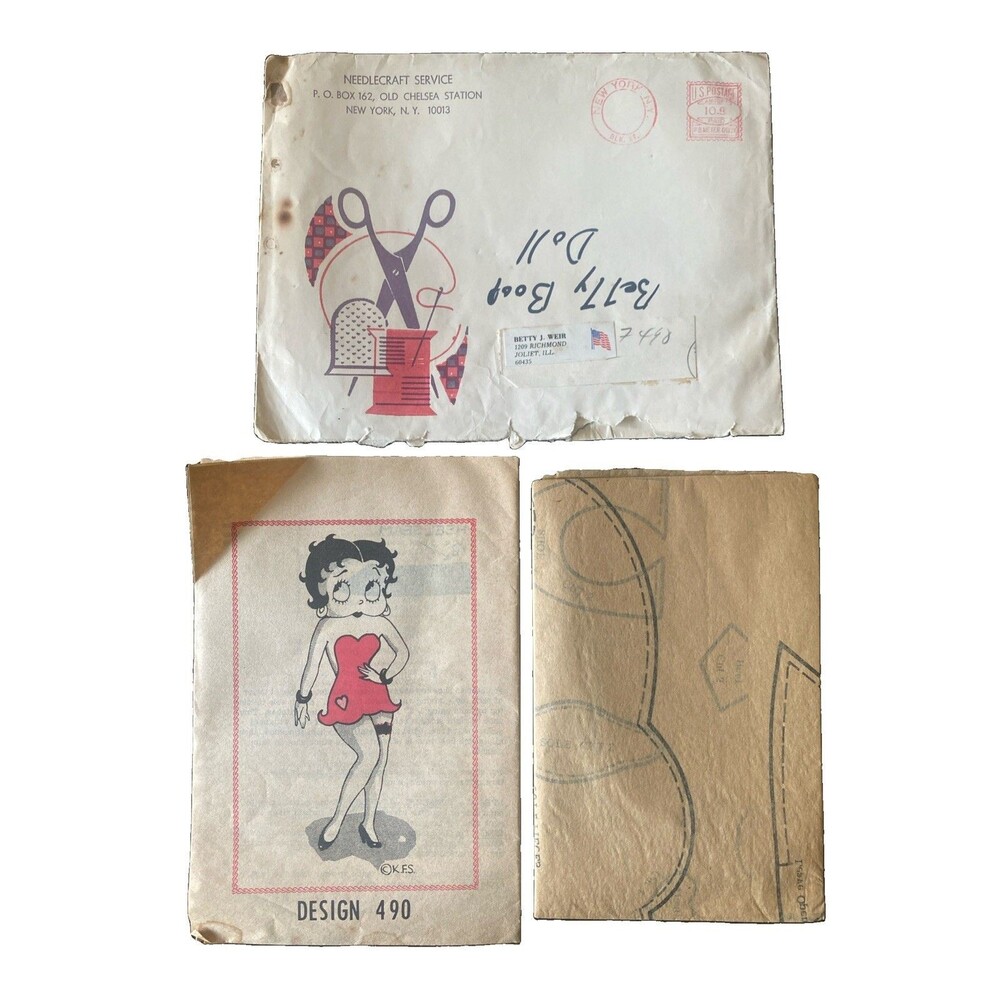 Vtg Betty Boop 19" Doll Sewing Pattern w/ Envelope Parade Magazine UNCUT FF